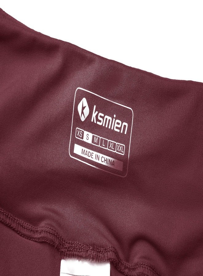 Ksmien شورت رياضي نسائي 2 في 1 من Ksmien - شورت رياضي خفيف الوزن للتمارين الرياضية واليوغا، مزود ببطانة وجيوب للهاتف، لون أحمر خمري داكن - Image 5